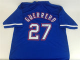 Vladimir Guerrero Sr Signed Rangers Throwback Dallas Jersey (Beckett) 2004 MVP
