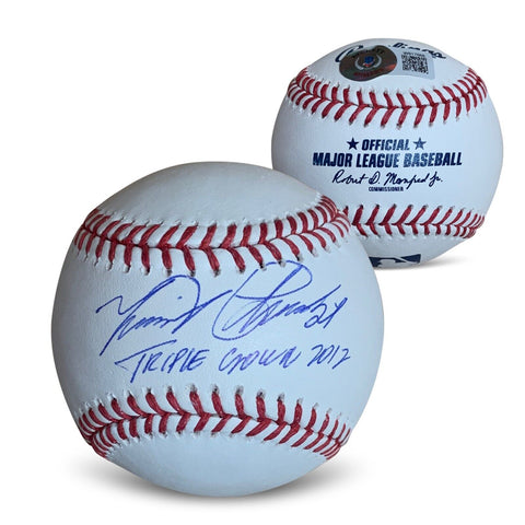 Miguel Cabrera Autographed Triple Crown 2012 Signed Baseball Beckett COA + Case
