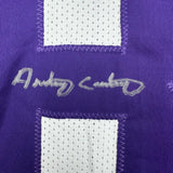 Autographed/Signed Anthony Carter Minnesota White Football Jersey JSA COA