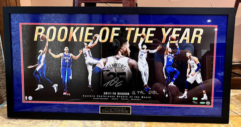 Ben Simmons Philadelphia 76'ers Autographed ROTY Panoramic Framed UDA COA LE 125