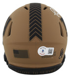 Giants Phil Simms Signed Salute To Service II Speed Mini Helmet BAS Witnessed