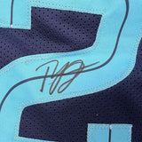 Framed Autographed Ty Jerome 35x39 Memphis Navy Blue Jersey BAS COA