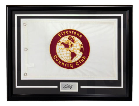 Scottie Scheffler Framed Bridgestone Country Club Flag w/ Laser Engraved Auto 2