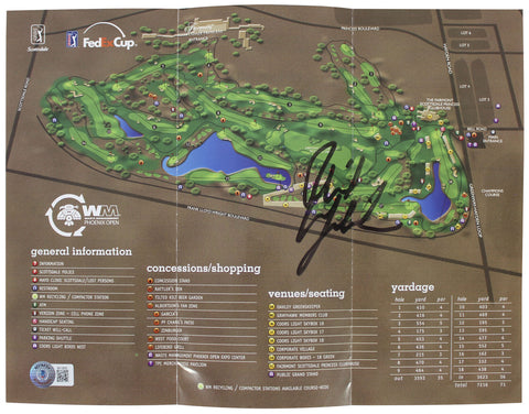 Phil Mickelson Authentic Signed Waste Management Phoenix Open Map BAS #BK12635