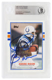 Andre Rison Signed Colts 1989 Topps RC Card #102T w/Bad Moon - (Beckett Slabbed)