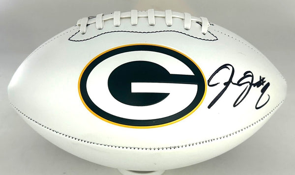 Packers Running Back JOSH JACOBS Signed Wilson White Panel Football AUTO - BAS