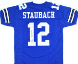 Roger Staubach Autographed Blue Pro Style Jersey - JSA W *Black