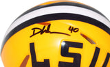 Devin White Autographed/Signed LSU Tigers Mini Helmet Beckett 40583