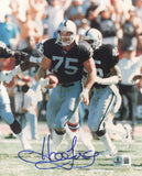 Howie Long Autographed 8x10 Photo Los Angeles Raiders Beckett BAS QR #BS12814