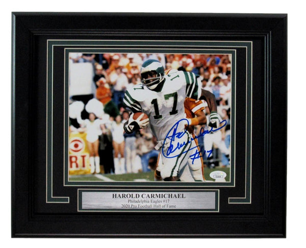 Harold Carmichael HOF Autographed/Signed 8x10 Photo Eagles Framed JSA 198131