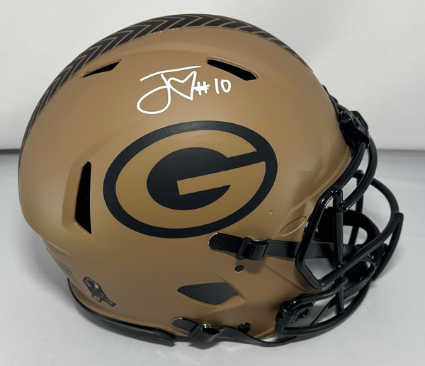 Packers JORDAN LOVE Signed Full Size 2023 SALUTE Authentic Speed Helmet AUTO JSA