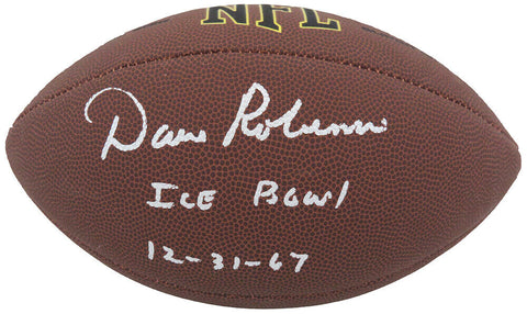 Dave Robinson Signed Wilson Super Grip Football w/Ice Bowl 12-31-67 -(SS COA)