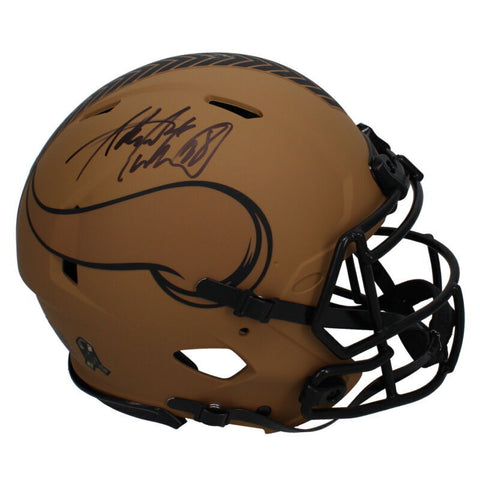Adrian Peterson Autographed Vikings Authentic Salute to Service Helmet Beckett