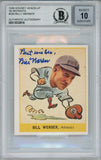 Bill Werber Signed 1938 Goudey Heads-Up '85 Reprints #259 Card BAS 10 Slab 38461