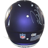 Ray Lewis Autographed Baltimore Ravens Pro 24 Alt Helmet Beckett Witness 56163
