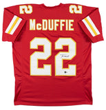 Trent McDuffie Authentic Signed Red Pro Style Jersey Autographed BAS Witnessed 2