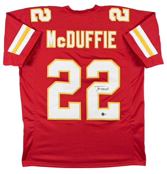 Trent McDuffie Authentic Signed Red Pro Style Jersey Autographed BAS Witnessed 2