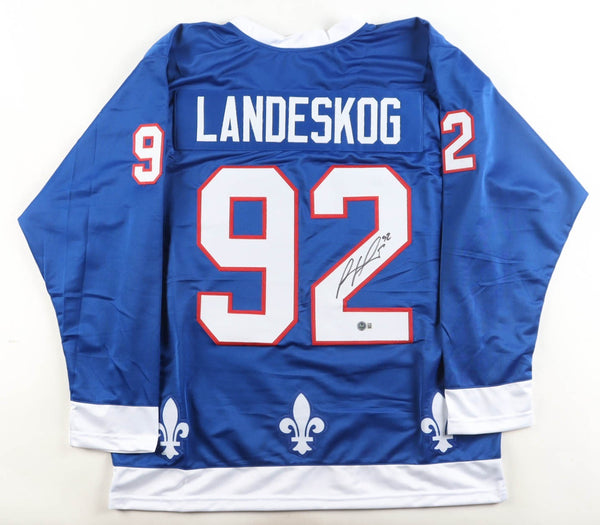 Gabriel Landeskog Signed Colorado Avalanche/Quebec Nordiques Throwback Jersey