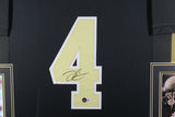 Derek Carr Autographed/Signed Pro Style Framed Black XL Jersey BAS 40128