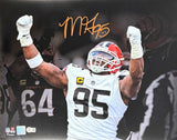 Myles Garrett Autographed Cleveland Browns 16x20 Photo Sack Record Beckett COA