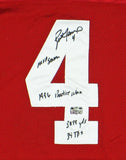 Brett Favre Signed Green Bay Packers Practice Worn Red Starter Jersey - 4 Insc