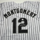 Autographed/Signed Colson Montgomery Chicago Pinstripe Jersey Beckett BAS COA