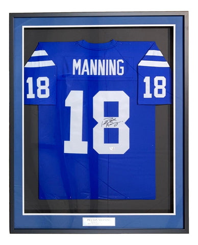 Peyton Manning Signed Framed Indianapolis Colts M&N Throwback Jersey Fanatics