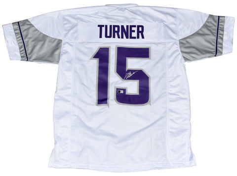 DALLAS TURNER SIGNED MINNESOTA VIKINGS WHITE WINTER WARRIOR #15 JERSEY BECKETT