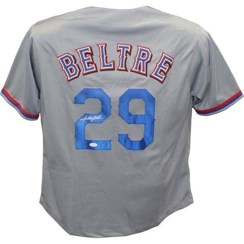Adrian Beltre Autographed/Signed Pro Style Gray Jersey JSA 43331