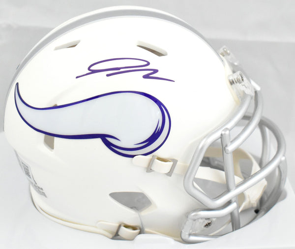 Jordan Addison Signed Vikings Alt 2024 Speed Mini Helmet - Beckett W Hologram