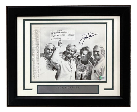 Jack Nicklaus Signed Framed 8x10 PGA Golf Photo BAS BH78977