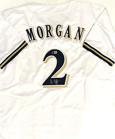Brewers Outfielder NYJER MORGAN Signed Custom Replica WHITE Jersey AUTO - BAS