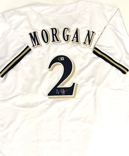 Brewers Outfielder NYJER MORGAN Signed Custom Replica WHITE Jersey AUTO - BAS