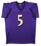 Joe Flacco Authentic Signed Purple Pro Style Jersey Autographed BAS Witnessed