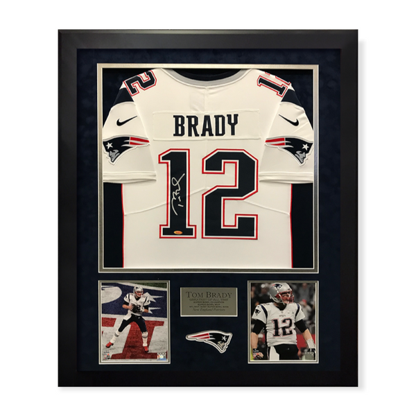 Tom Brady Signed Autographed White Limited Jersey Framed To 32x40 Fanatics