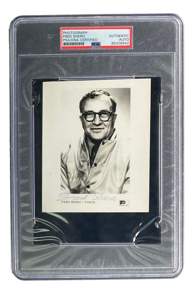 Fred Shero Signed Slabbed 4x5 Philadelphia Flyers Photo PSA/DNA