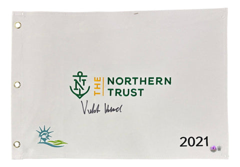 Viktor Hovland Signed 2021 The Northern Trust Golf Flag BAS