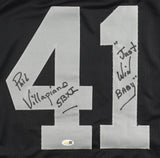 Phil Villapiano Signed Oakland Raiders Jersey Inscribed "SBXI & Just Win Baby"