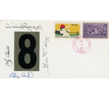 Stargell, Carter, Yogi Berra, Dickey Signed #8 Plaque Stamped 8/8/88 Envelope