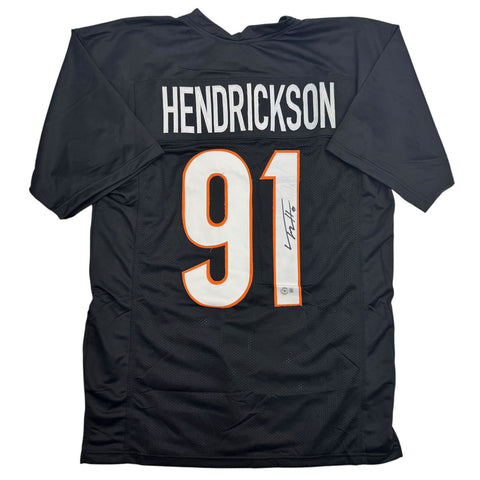 Autographed/Signed Trey Hendrickson Cincinnati Black Jersey BAS COA