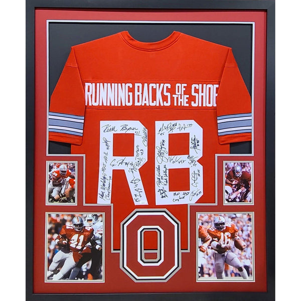Ohio State Running Backs of The Shoe Autographed Signed Framed OSU Jersey