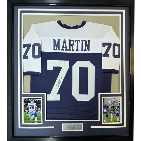 Framed Autographed/Signed Zack Martin 35x39 Dallas Football Jersey Beckett COA
