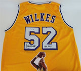 Jamaal Wilkes Signed Los Angeles Lakers Yellow Home Photo Jersey (JSA COA)
