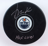 Jari Kurri Signed Oilers Logo Hockey Puck (Schwartz COA) 5xStanley Cup Champion