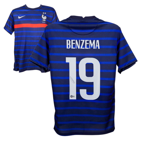 Karim Benzema Signed France Home Soccer Jersey #19 with Beckett COA