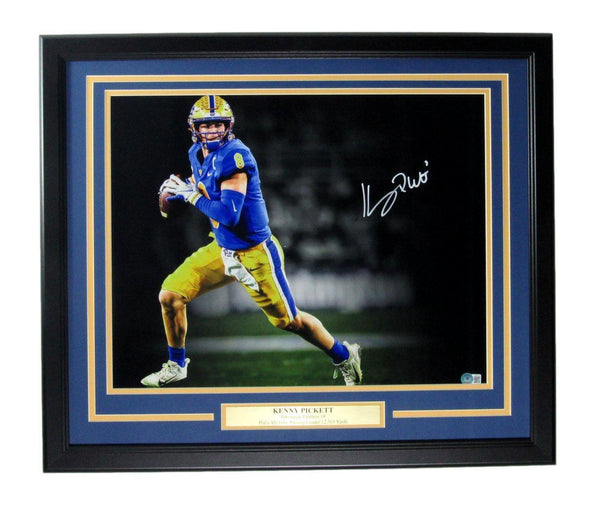 Kenny Pickett Autographed 16x20 Photo University of Pittsburgh Framed Beckett 50