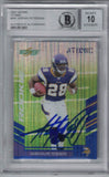 Adrian Peterson Signed Vikings 2007 Score Atomic Trading Card BAS 10 Slab 27423