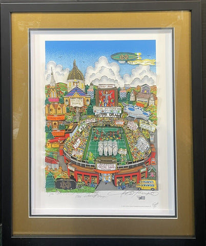 Lou Holtz Signed 1988 Champs Notre Dame Stadium 3D Fazzino Framed /100 Fanatics