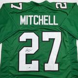 Autographed/Signed Quinyon Mitchell Philadelphia Kelly Green Jersey JSA COA