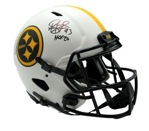 Troy Polamalu HOF Signed Steelers Lunar Full Size AUTHENTIC Helmet JSA 161848